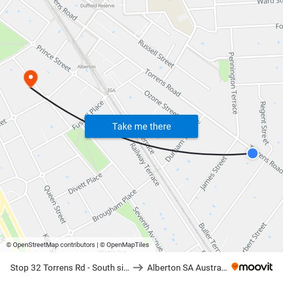 Stop 32 Torrens Rd - South side to Alberton SA Australia map