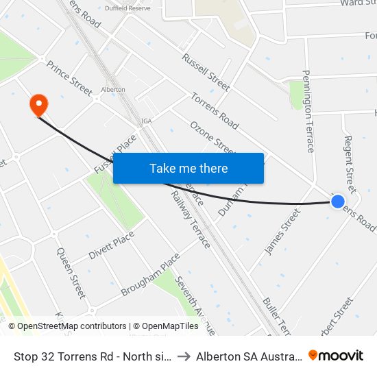 Stop 32 Torrens Rd - North side to Alberton SA Australia map