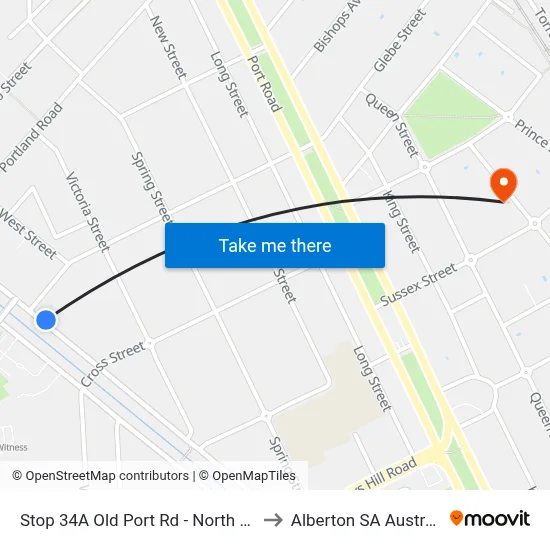 Stop 34A Old Port Rd - North side to Alberton SA Australia map