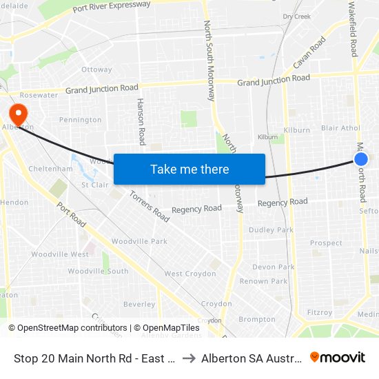 Stop 20 Main North Rd - East side to Alberton SA Australia map