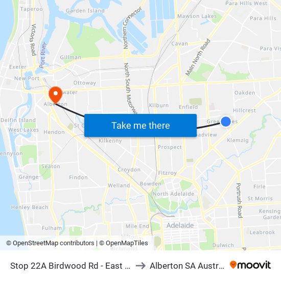 Stop 22A Birdwood Rd - East side to Alberton SA Australia map