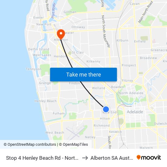 Stop 4 Henley Beach Rd - North side to Alberton SA Australia map