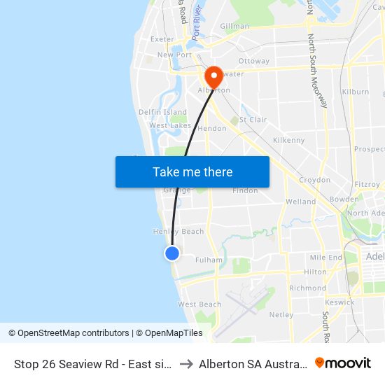 Stop 26 Seaview Rd - East side to Alberton SA Australia map