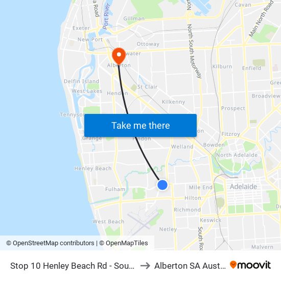 Stop 10 Henley Beach Rd - South side to Alberton SA Australia map