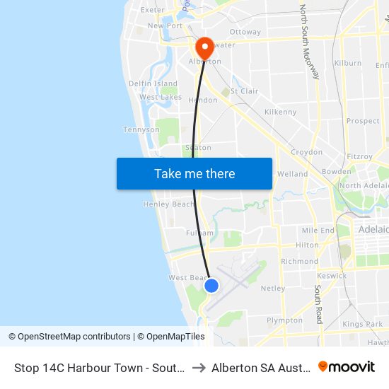 Stop 14C Harbour Town - South side to Alberton SA Australia map