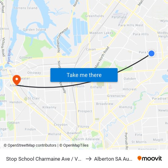 Stop School Charmaine Ave / Volare Ave to Alberton SA Australia map