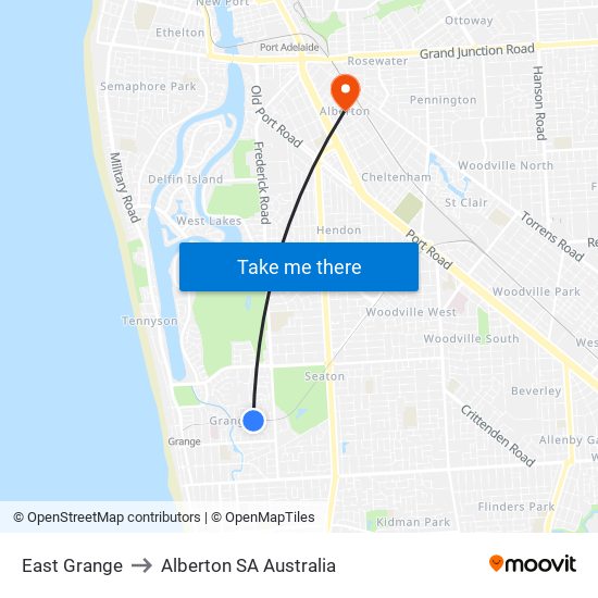 East Grange to Alberton SA Australia map