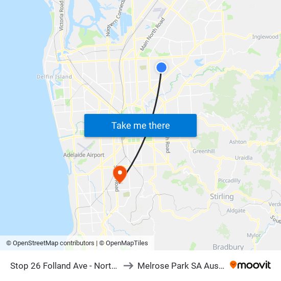 Stop 26 Folland Ave - North side to Melrose Park SA Australia map