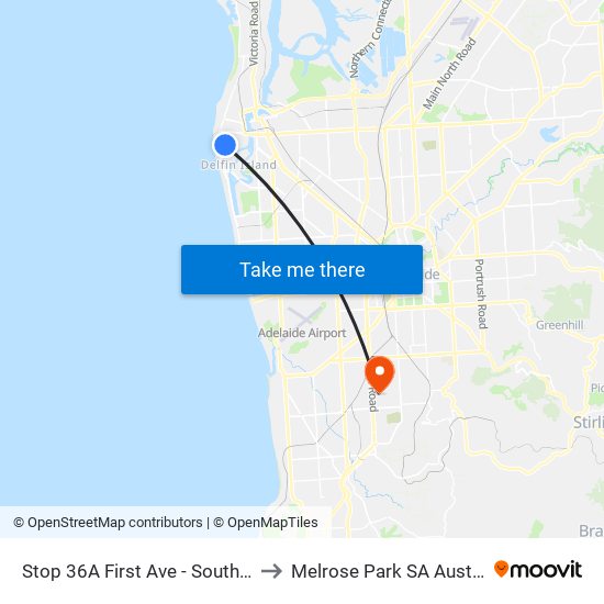 Stop 36A First Ave - South side to Melrose Park SA Australia map