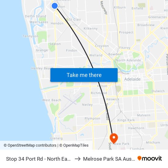 Stop 34 Port Rd - North East side to Melrose Park SA Australia map