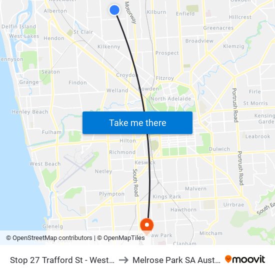 Stop 27 Trafford St - West side to Melrose Park SA Australia map