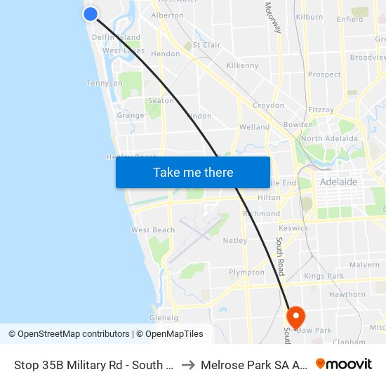 Stop 35B Military Rd - South West side to Melrose Park SA Australia map