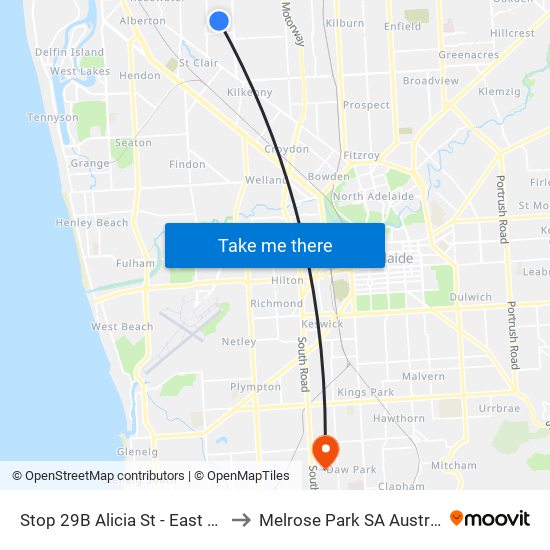Stop 29B Alicia St - East side to Melrose Park SA Australia map