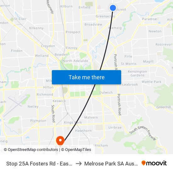 Stop 25A Fosters Rd - East side to Melrose Park SA Australia map