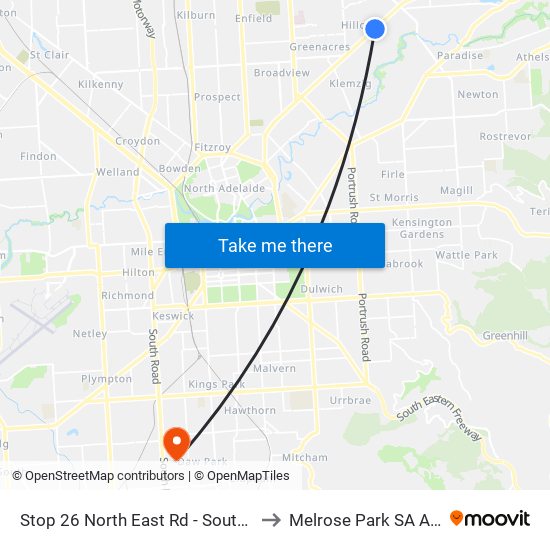 Stop 26 North East Rd - South East side to Melrose Park SA Australia map