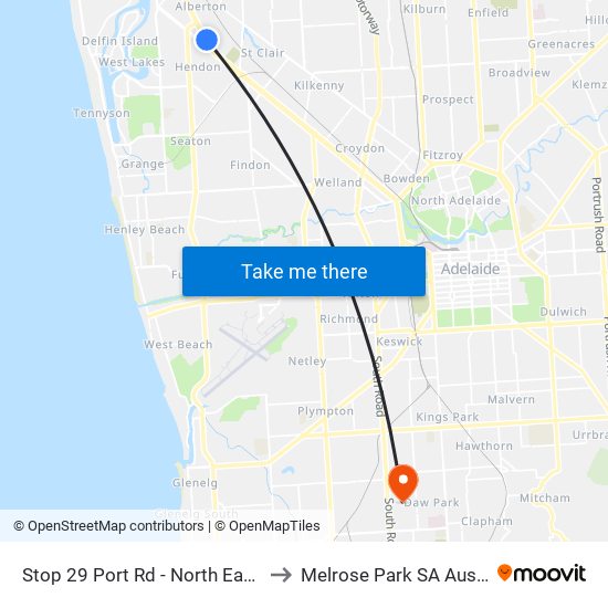 Stop 29 Port Rd - North East side to Melrose Park SA Australia map