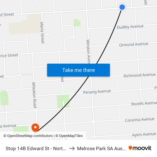 Stop 14B Edward St - North side to Melrose Park SA Australia map