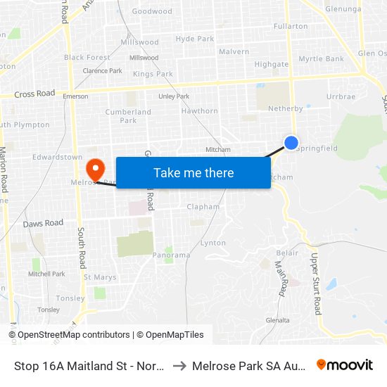 Stop 16A Maitland St - North side to Melrose Park SA Australia map