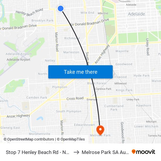 Stop 7 Henley Beach Rd - North side to Melrose Park SA Australia map