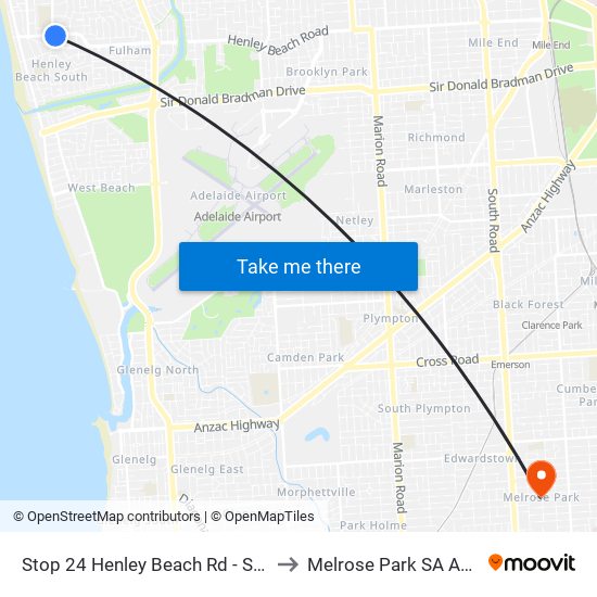 Stop 24 Henley Beach Rd - South side to Melrose Park SA Australia map