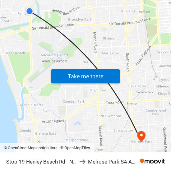 Stop 19 Henley Beach Rd - North side to Melrose Park SA Australia map