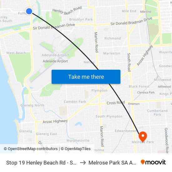 Stop 19 Henley Beach Rd - South side to Melrose Park SA Australia map