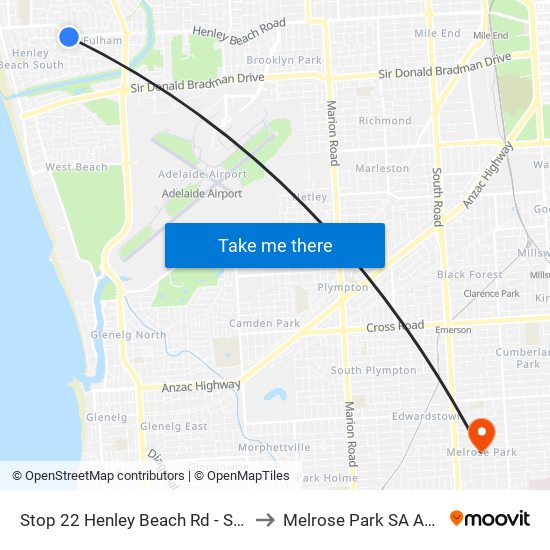 Stop 22 Henley Beach Rd - South side to Melrose Park SA Australia map