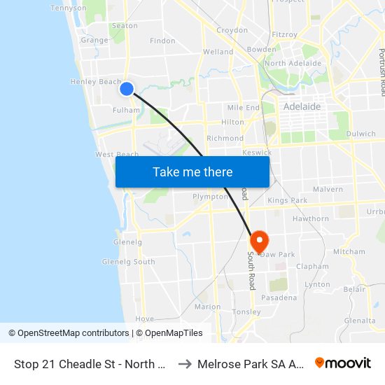 Stop 21 Cheadle St - North West side to Melrose Park SA Australia map