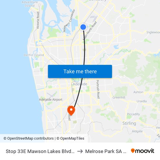 Stop 33E Mawson Lakes Blvd - West side to Melrose Park SA Australia map