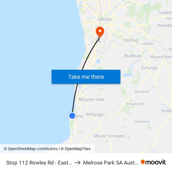 Stop 112 Rowley Rd - East side to Melrose Park SA Australia map