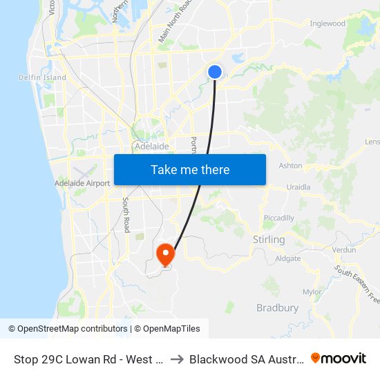 Stop 29C Lowan Rd - West side to Blackwood SA Australia map