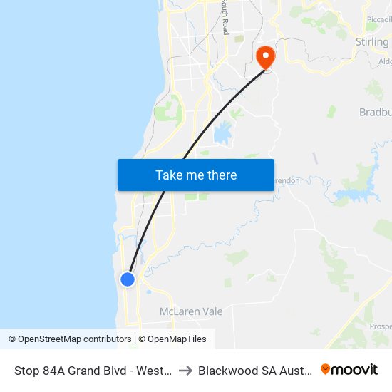 Stop 84A Grand Blvd - West side to Blackwood SA Australia map