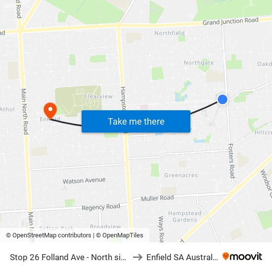 Stop 26 Folland Ave - North side to Enfield SA Australia map