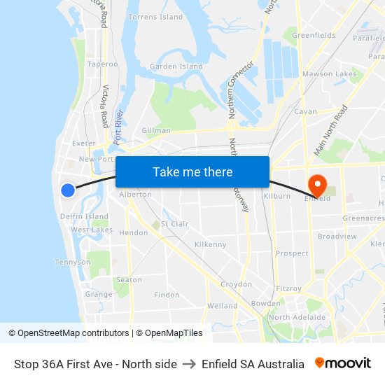 Stop 36A First Ave - North side to Enfield SA Australia map