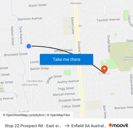 Stop 22 Prospect Rd - East side to Enfield SA Australia map