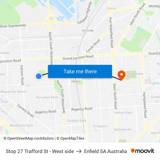 Stop 27 Trafford St - West side to Enfield SA Australia map