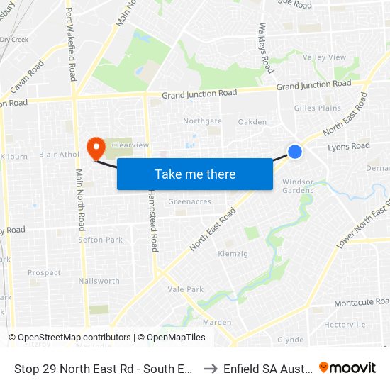 Stop 29 North East Rd - South East side to Enfield SA Australia map