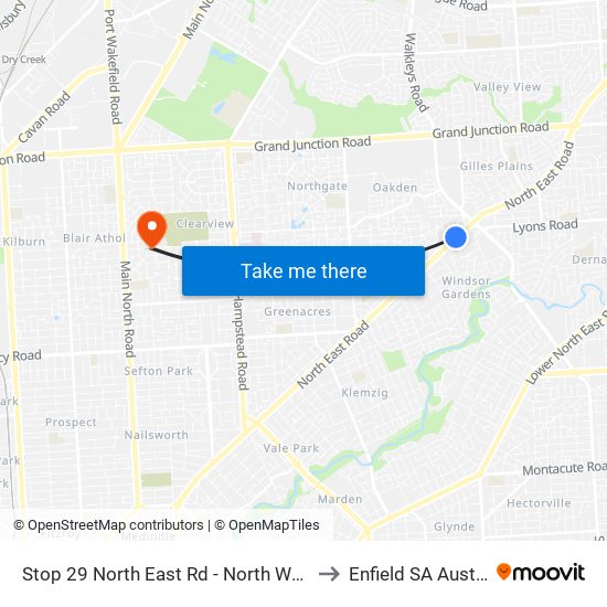 Stop 29 North East Rd - North West side to Enfield SA Australia map
