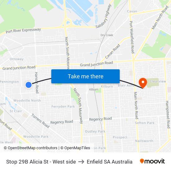 Stop 29B Alicia St - West side to Enfield SA Australia map