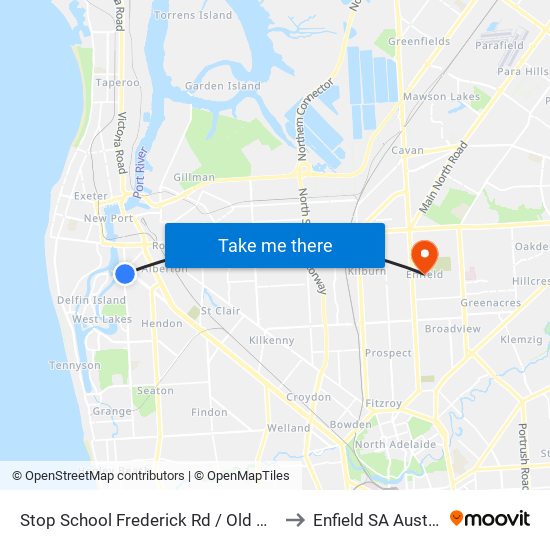 Stop School Frederick Rd / Old Port Rd to Enfield SA Australia map