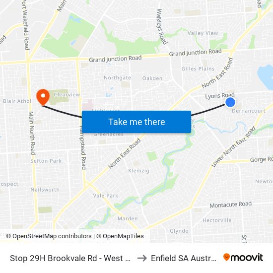 Stop 29H Brookvale Rd - West side to Enfield SA Australia map