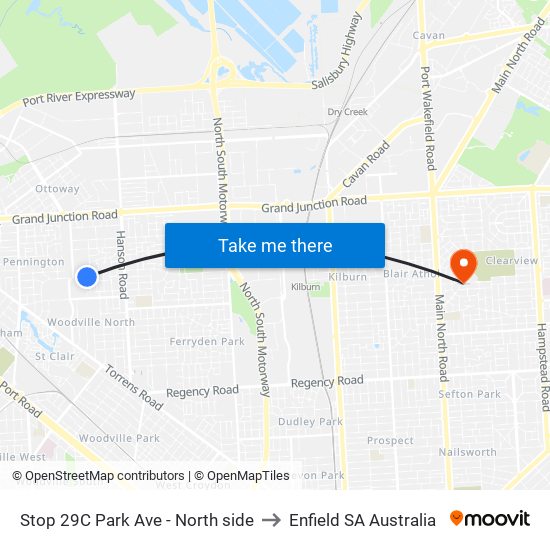 Stop 29C Park Ave - North side to Enfield SA Australia map