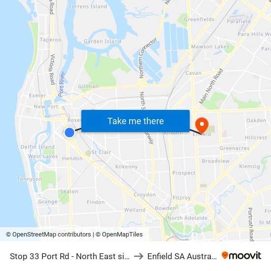 Stop 33 Port Rd - North East side to Enfield SA Australia map