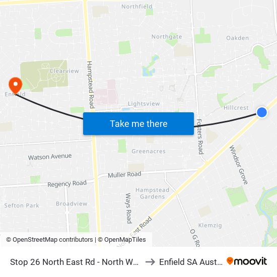 Stop 26 North East Rd - North West side to Enfield SA Australia map