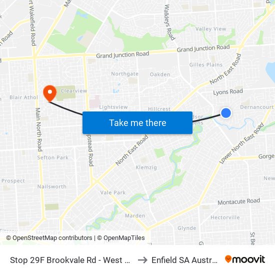 Stop 29F Brookvale Rd - West side to Enfield SA Australia map