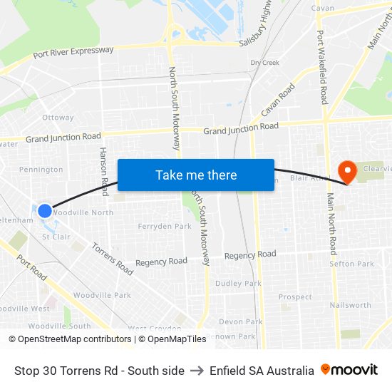 Stop 30 Torrens Rd - South side to Enfield SA Australia map