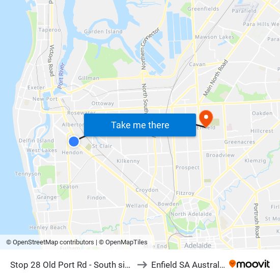 Stop 28 Old Port Rd - South side to Enfield SA Australia map