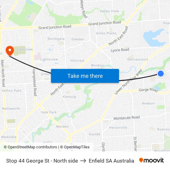 Stop 44 George St - North side to Enfield SA Australia map