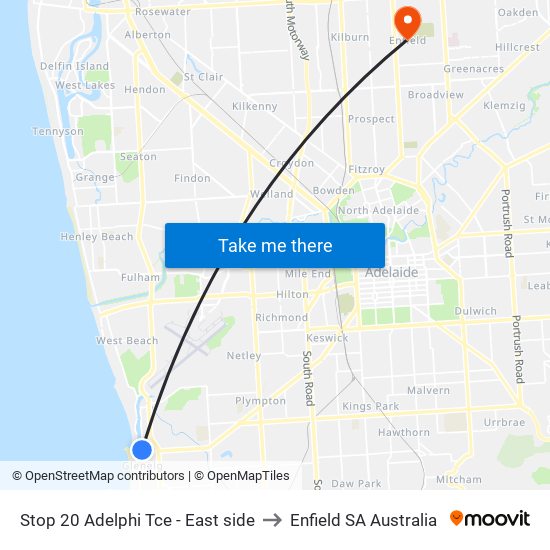 Stop 20 Adelphi Tce - East side to Enfield SA Australia map