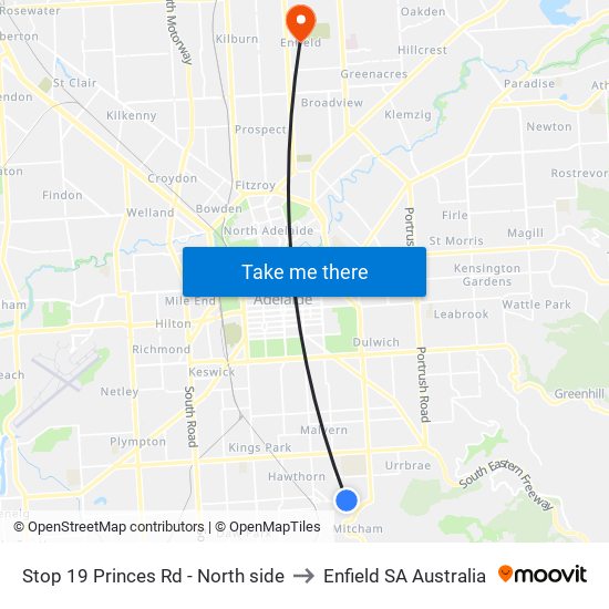 Stop 19 Princes Rd - North side to Enfield SA Australia map